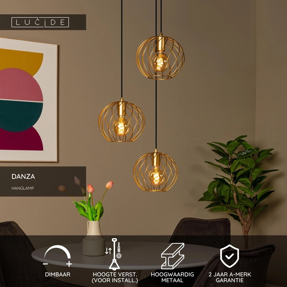 Hanglamp Danza Ø 50cm goud Lucide 5411212211569