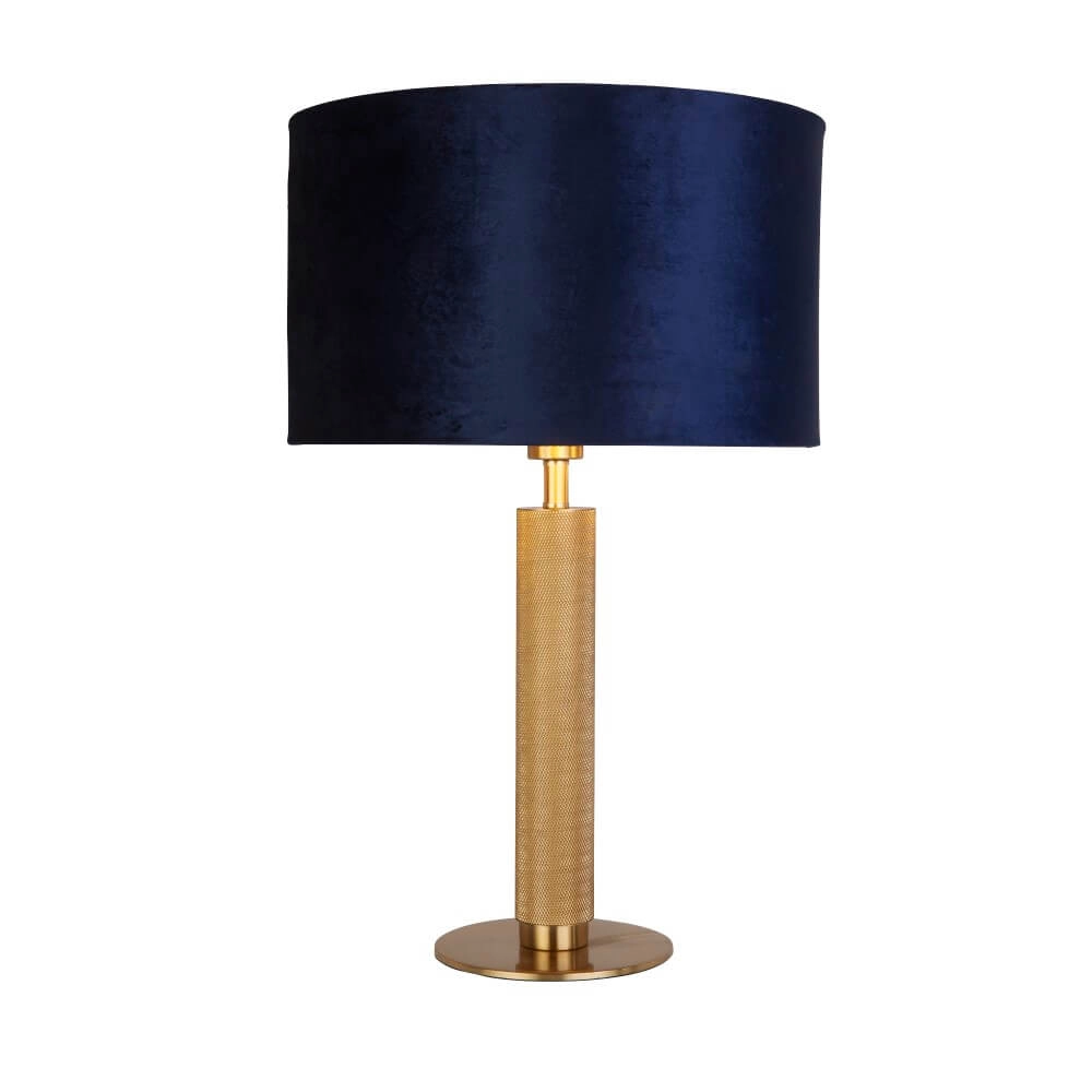 Gouden tafellamp London met blauwe kap Searchlight 5053423248295