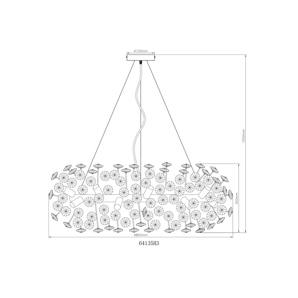 Hanglamp Katrina goud Ø 80cm Globo 9007371475315