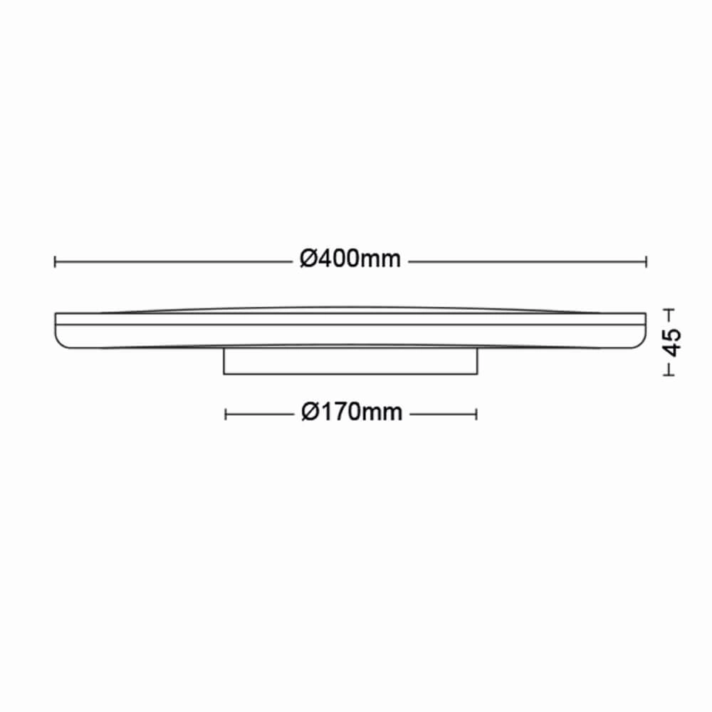 Zwarte plafonnière Ozziet Ø 40cm Philips 8719514431980