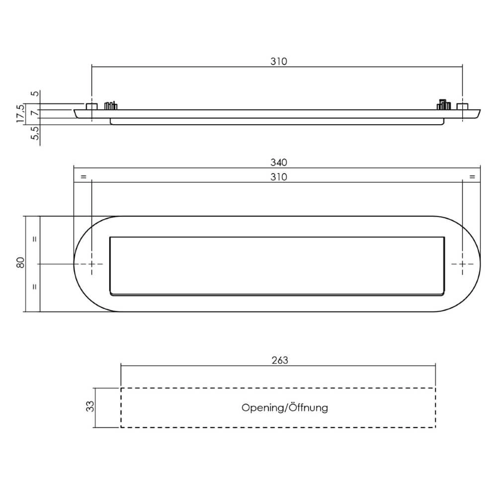 Brievenbus met regenrand Posta ovaal RVS Intersteel 8714186153888