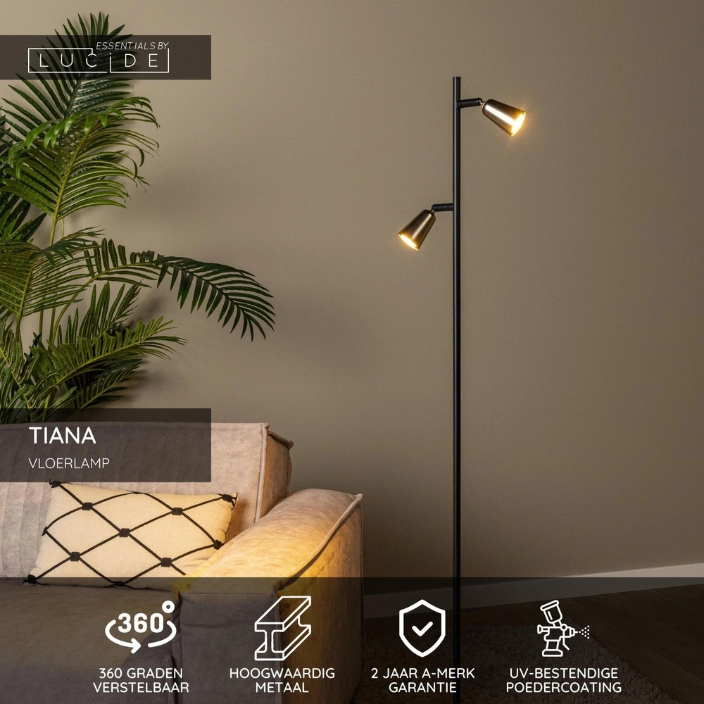 Design leeslamp Tiana champagne Lucide 5411212650467