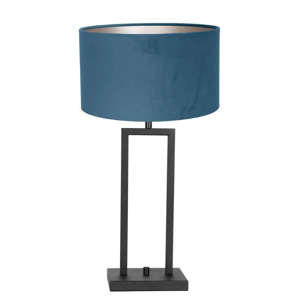 Schemerlamp Stanger met blauw velvet Schemerlamp Stanger met blauw velvet