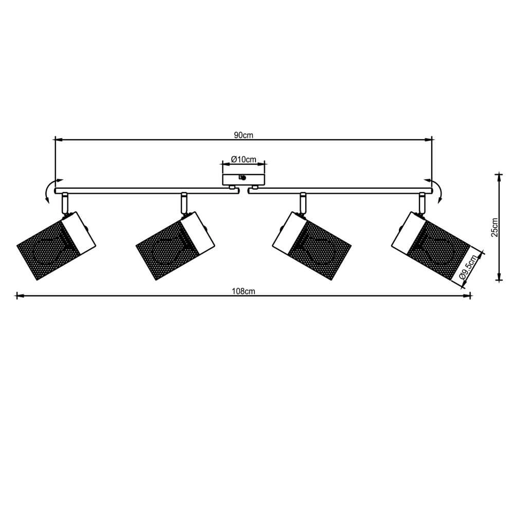 Zwarte plafondlamp Kamolo 3x E27 Brilliant 4004353409417
