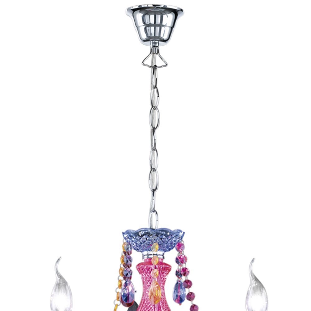 Kroonluchter Luster Crystal 40cm 3-lichts gekleurd transparant Trio 4017807241181