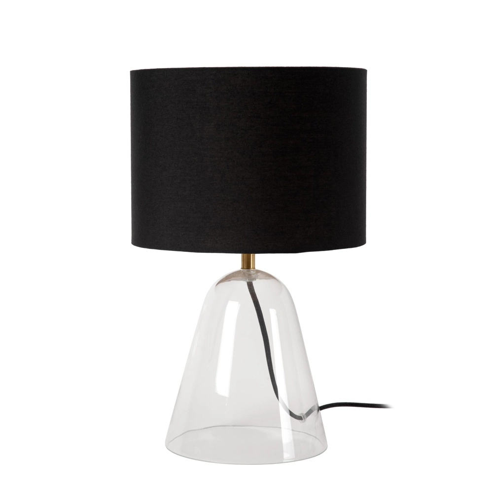 Tafellamp Campana glas met zwarte kap 40cm