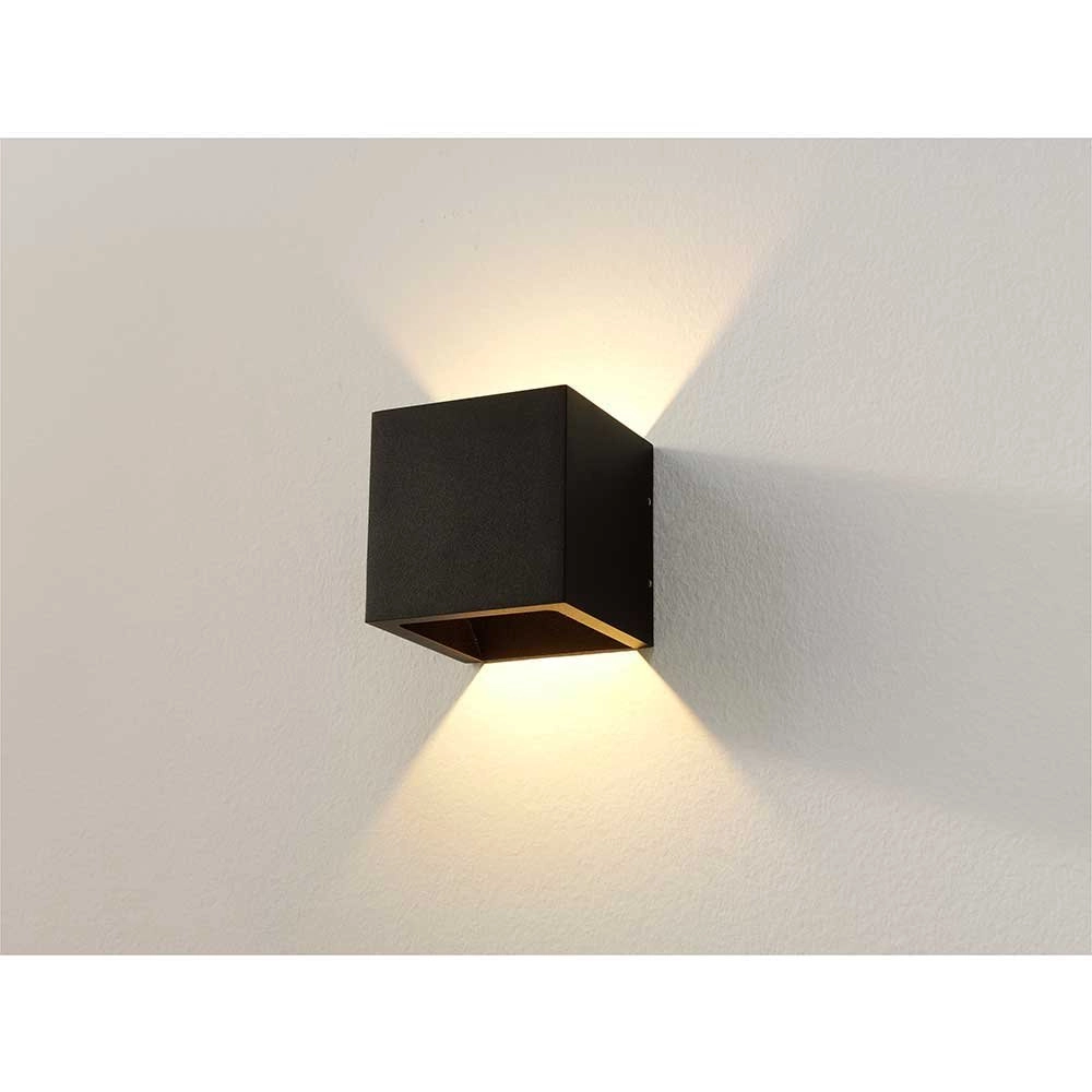 Buitenlamp up down Cube 10cm - zwart Buitenlamp up down Cube 10cm - zwart