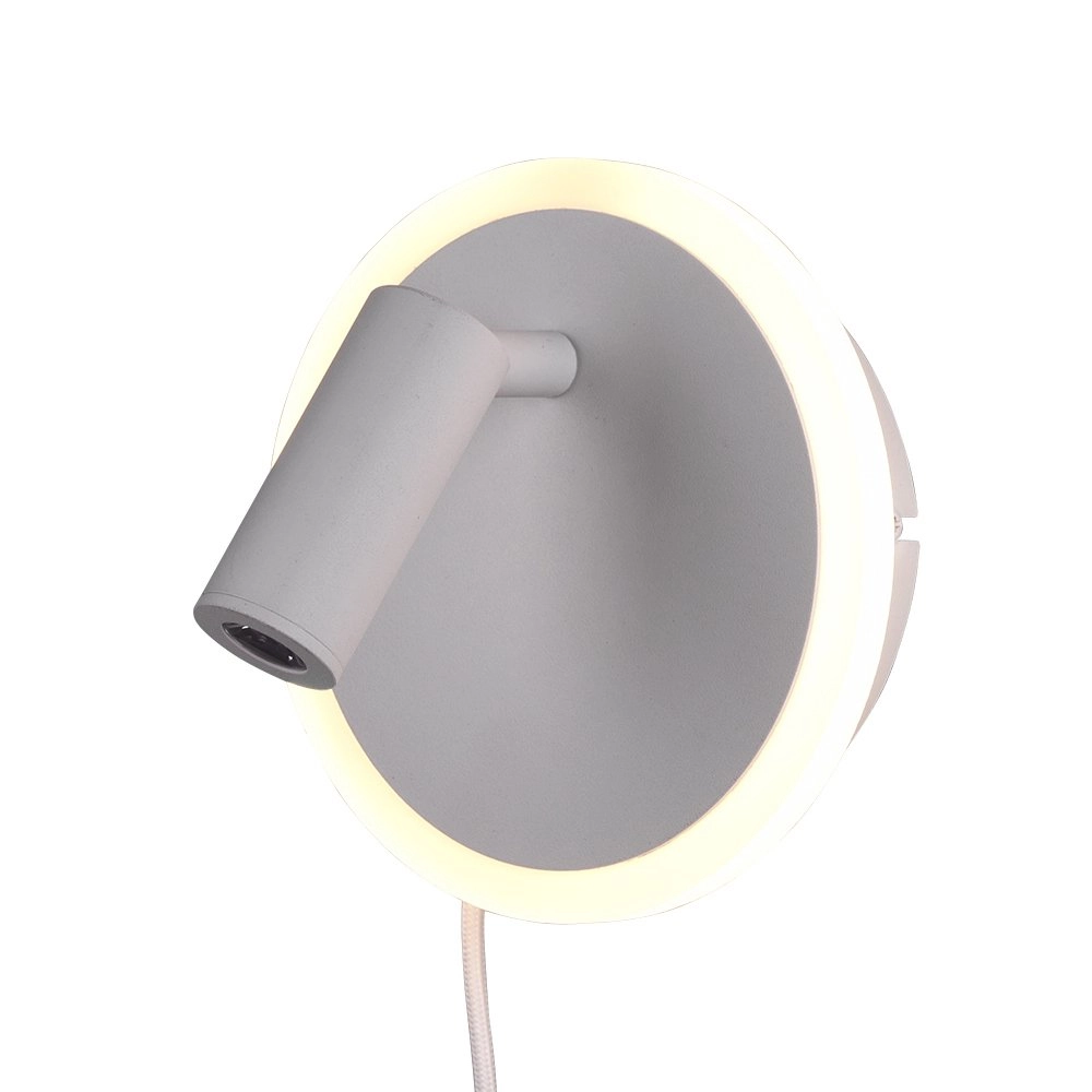 Wandlamp Jordan met spot mat wit