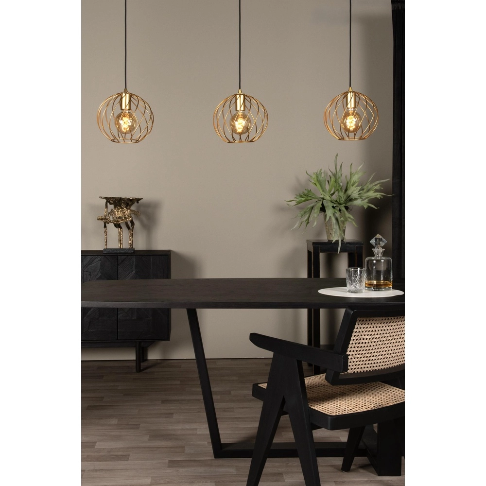 3-lichts hanglamp Danza goud Lucide 5411212211545
