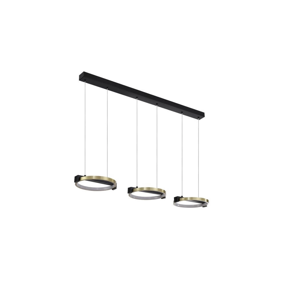 3-lichts hanglamp Aerial zwart en goud Searchlight 5053423274379