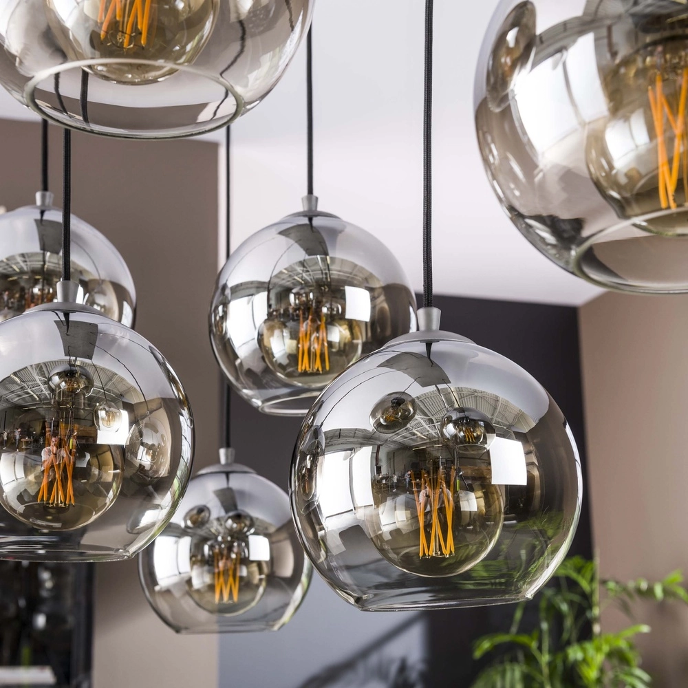 7L hanglamp Bubble met zilver fading glas Lyora 8716803511231