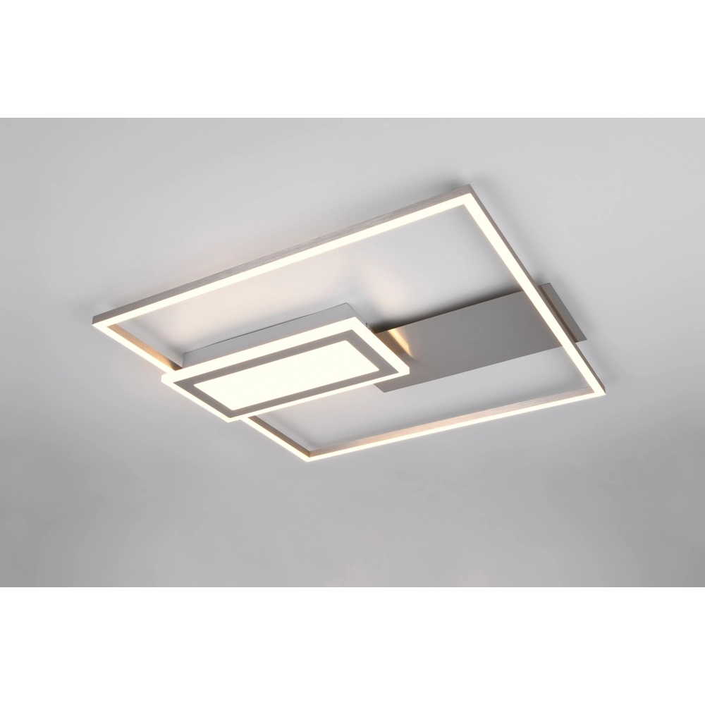 Vierkante plafondlamp Spiro nikkel 50cm Trio 4017807612462