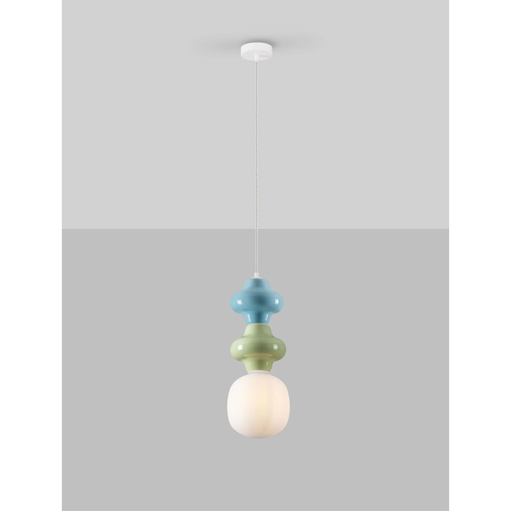 Hanglamp Clio M groen en blauw keramiek Lyora 5212017461285