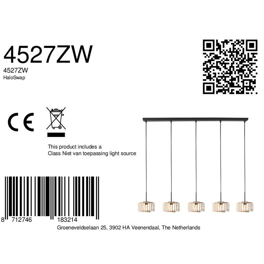 5-lichts hanglamp HaloSwap recht Steinhauer 8712746183214