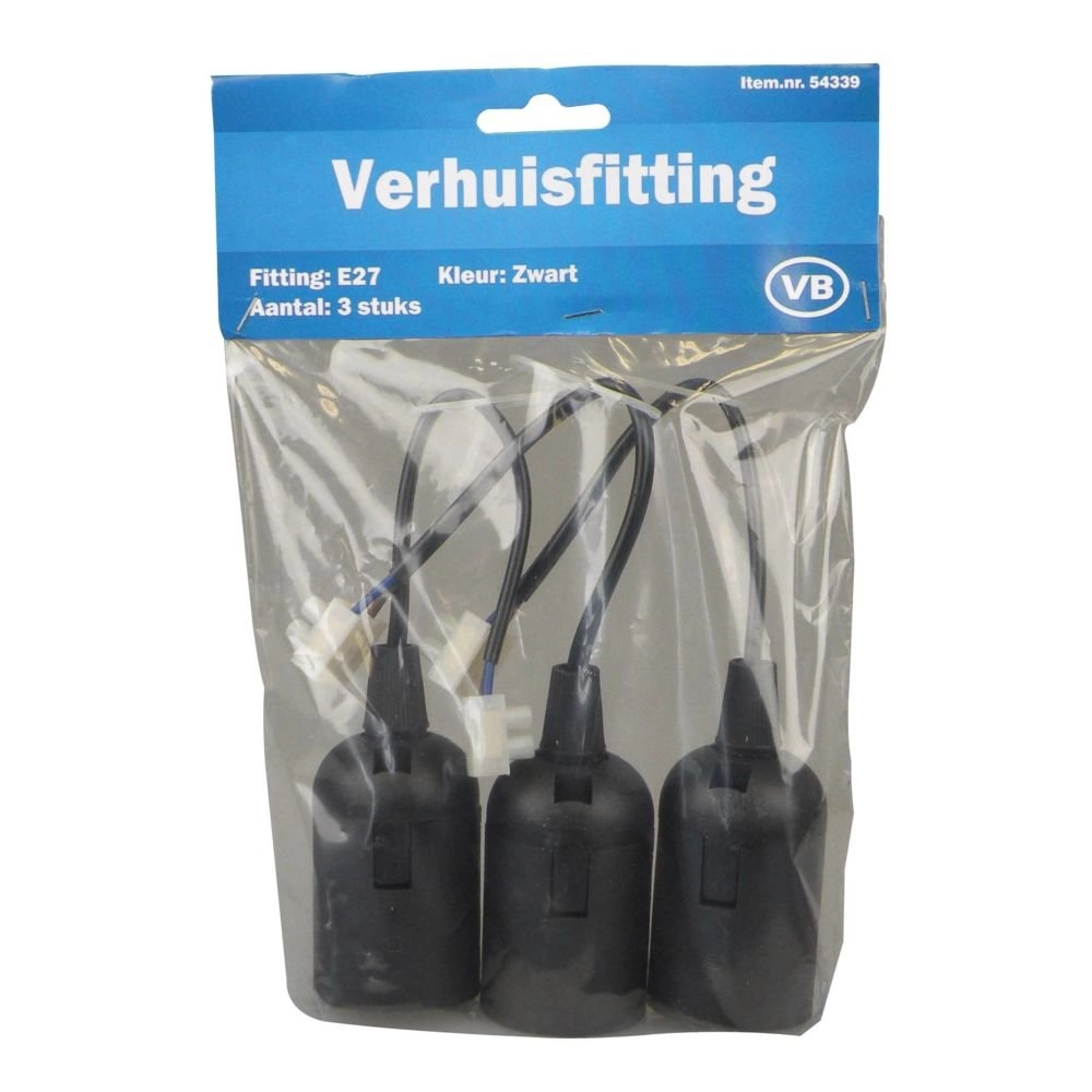 Verhuisfitting 3 x E27 Base met aansluitblokjes Beslight 8715063543396