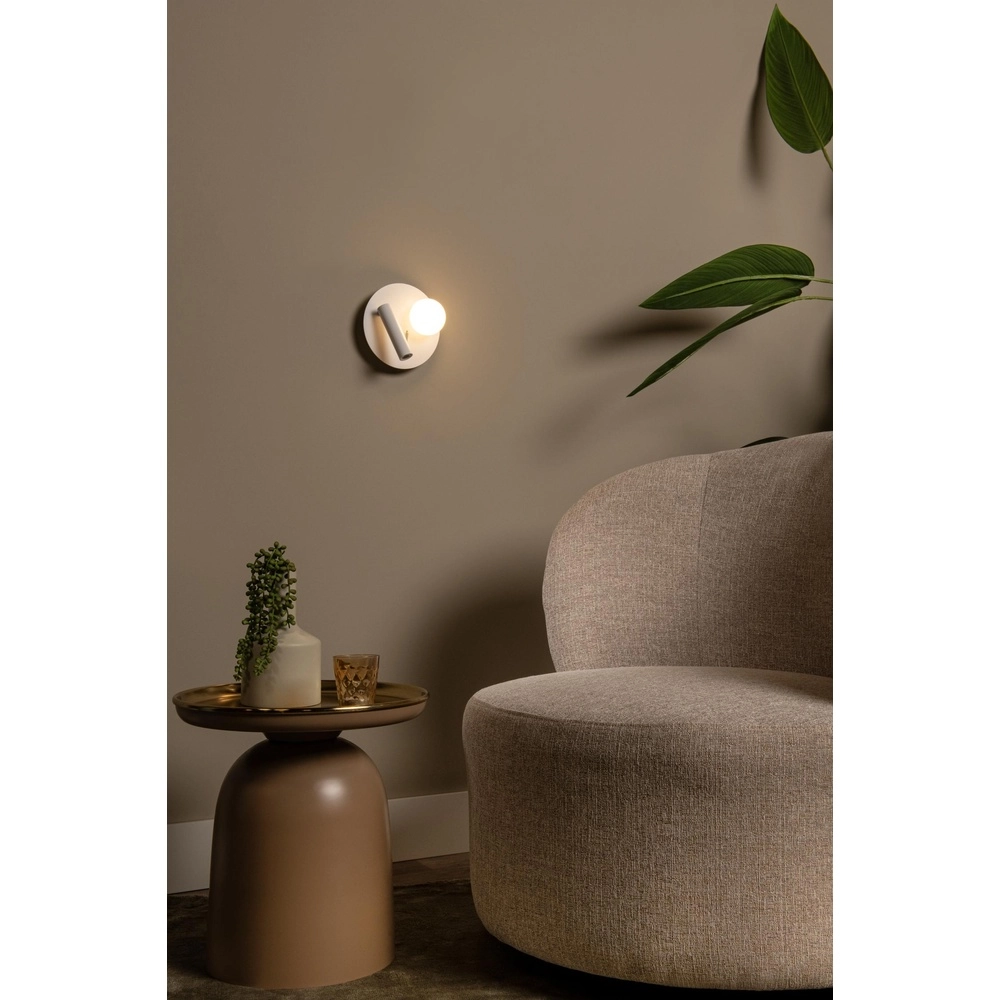 Design bedlampje Matiz wit met USB oplaadpunt Lucide 5411212771339