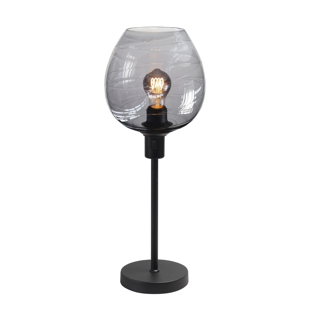 Tafellamp Fantasy zwart met smoke glas Ø 22cm
