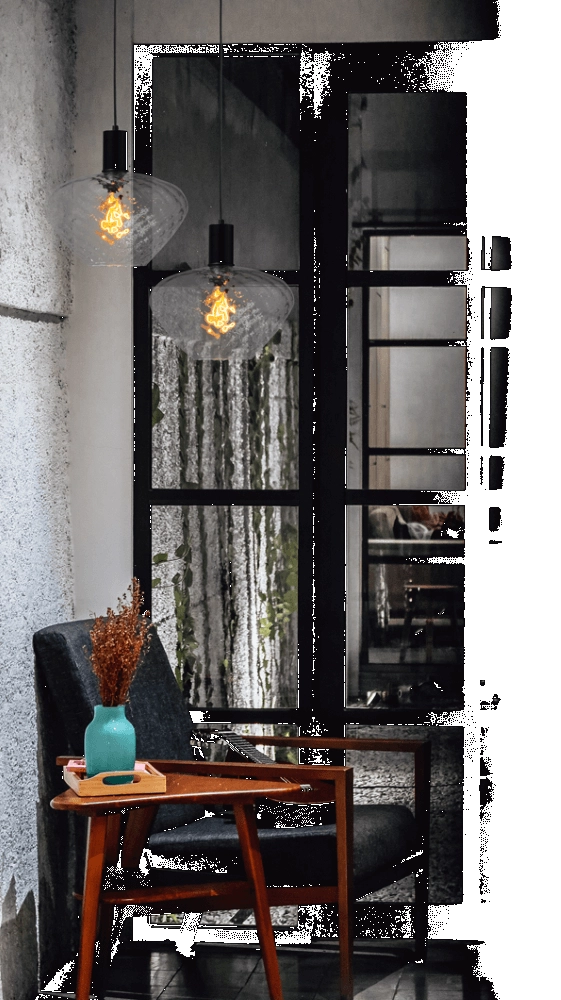 Hanglamp zwart Porto met Blossom clear glas - Ø 30cm Masterlight 8718121269313