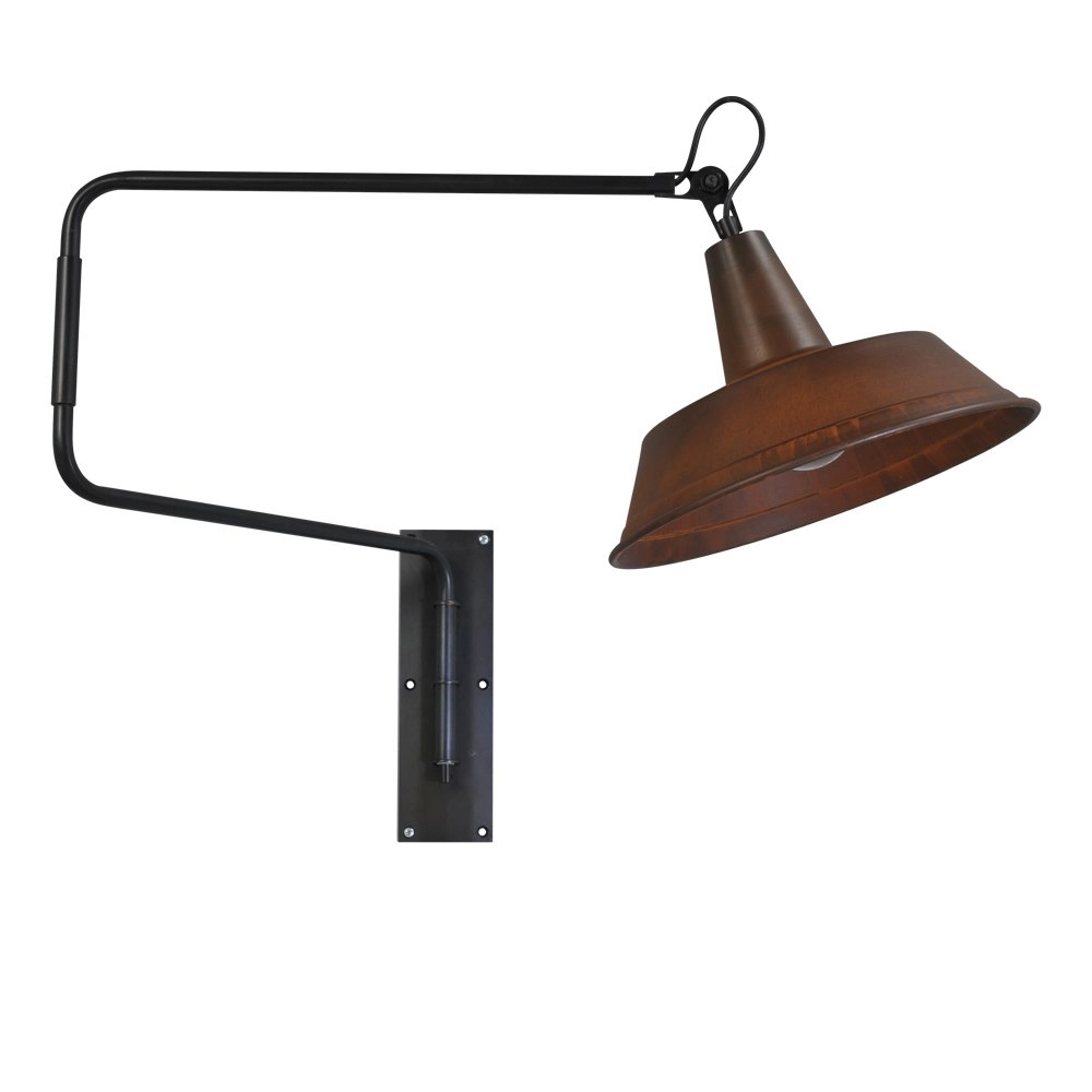 Roestbruine wandleeslamp Industria 122cm roestbruin met zwart Masterlight 8718121235912