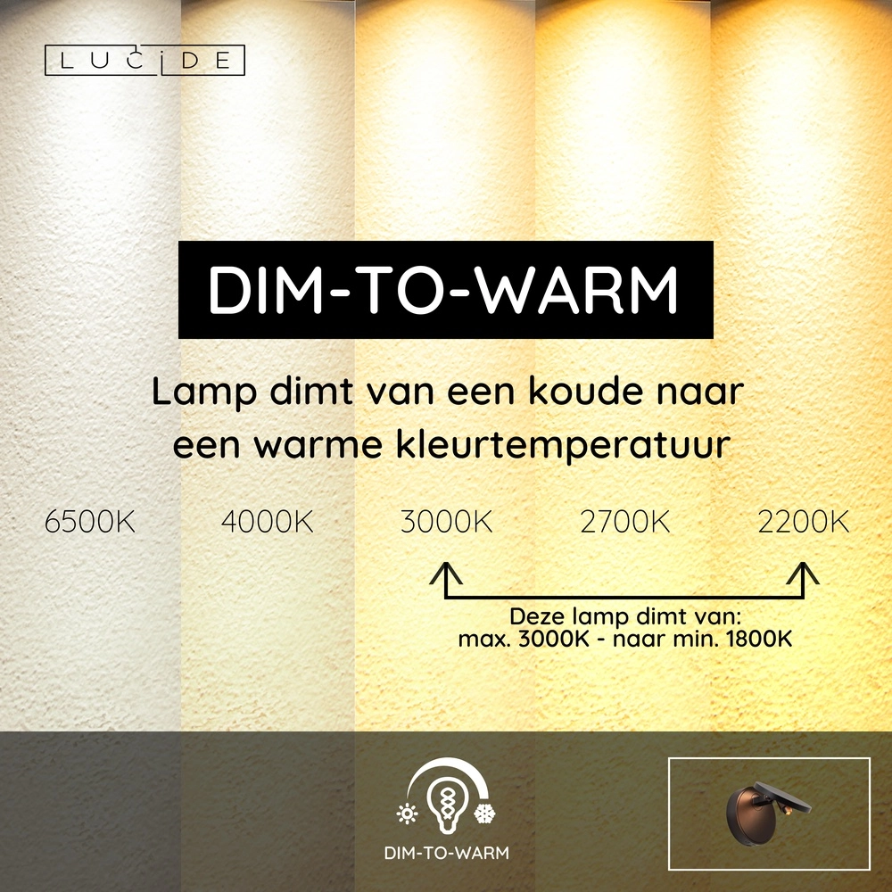 Design wandlamp Ufor zwart Premium by Lucide 5411212570116