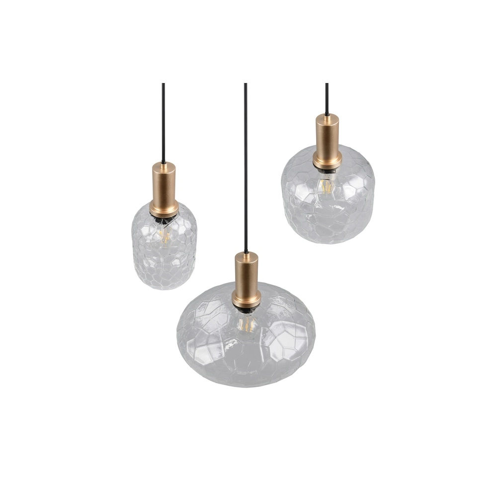 3-lichts hanglamp Emelie goud met smoke glas Trio 4017807702552