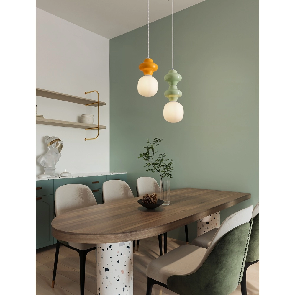 Hanglamp Clio S oranje keramiek Lyora 5212017461216