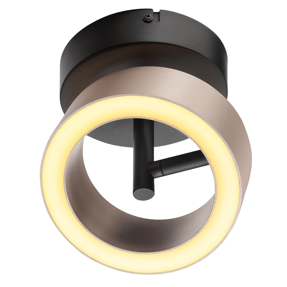 Plafondlamp Axion zwart met bruin Brilliant 4004353477157