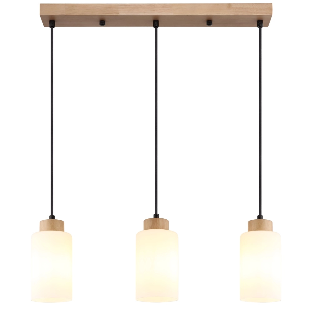 Hanglamp Rowena 3-lichts hout Globo 9007371580248