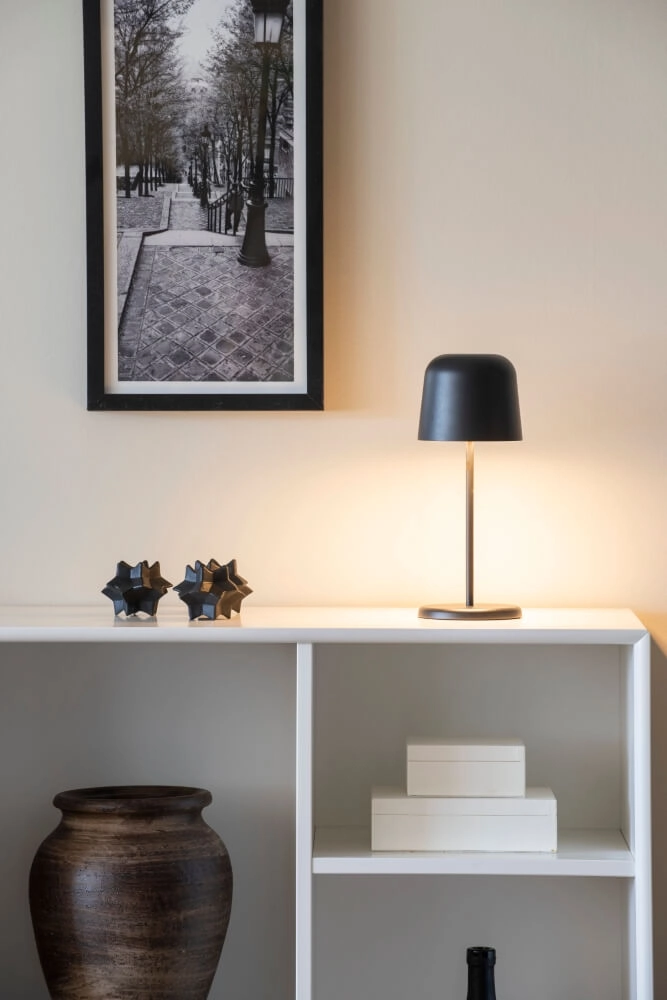 Oplaadbare tafellamp Biot zwart met afneembaar kapje KonstSmide 7318307845754