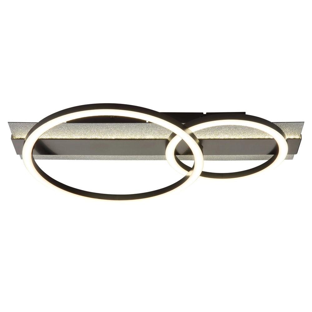 Zwarte plafondlamp Norberto 2 ringen Globo 9007371566839