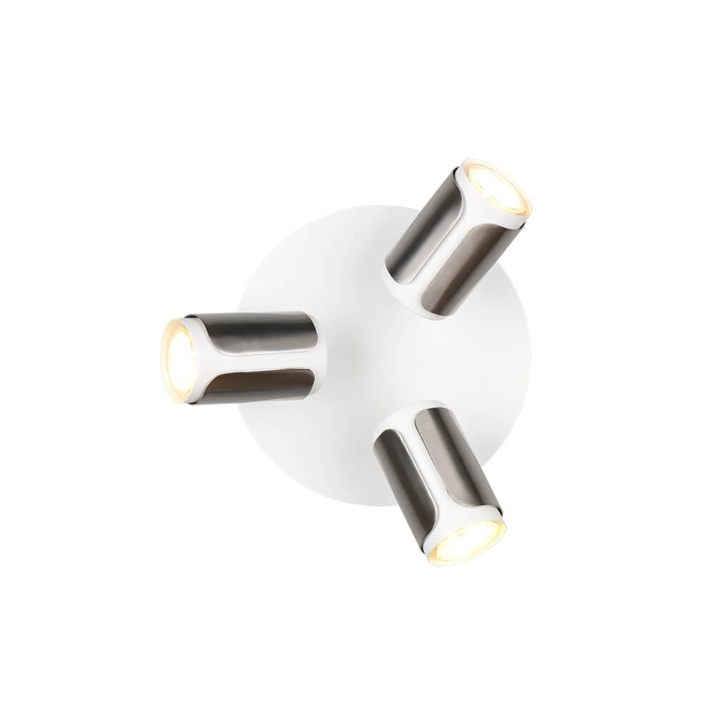 3-lichts opbouwspot Gillan nikkel met wit Trio 4017807640489