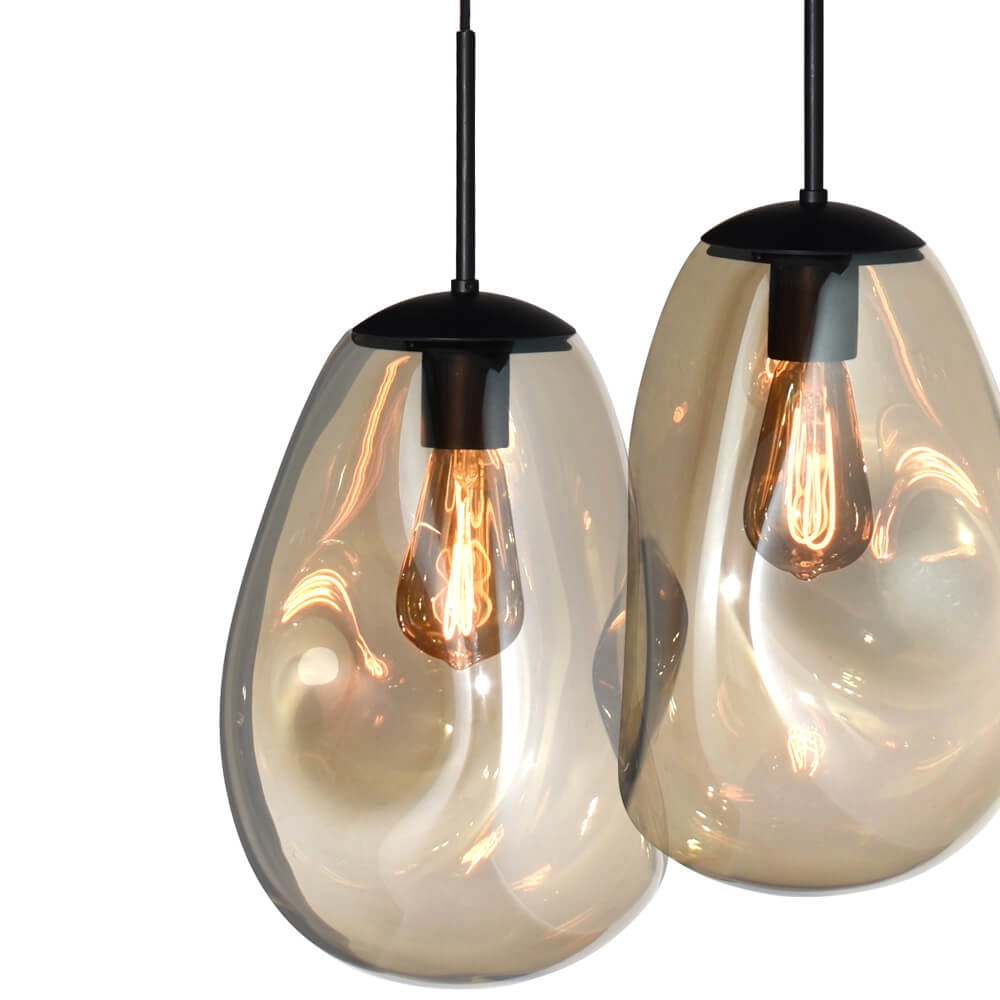 Hanglamp Lava Oval 8x goud glas Ø 22,5cm Masterlight 8718121290201