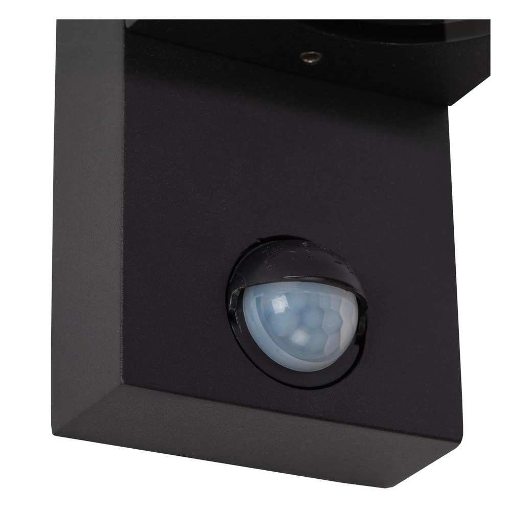 Wandspot Zaro enkel zwart met sensor Lucide 5411212690166