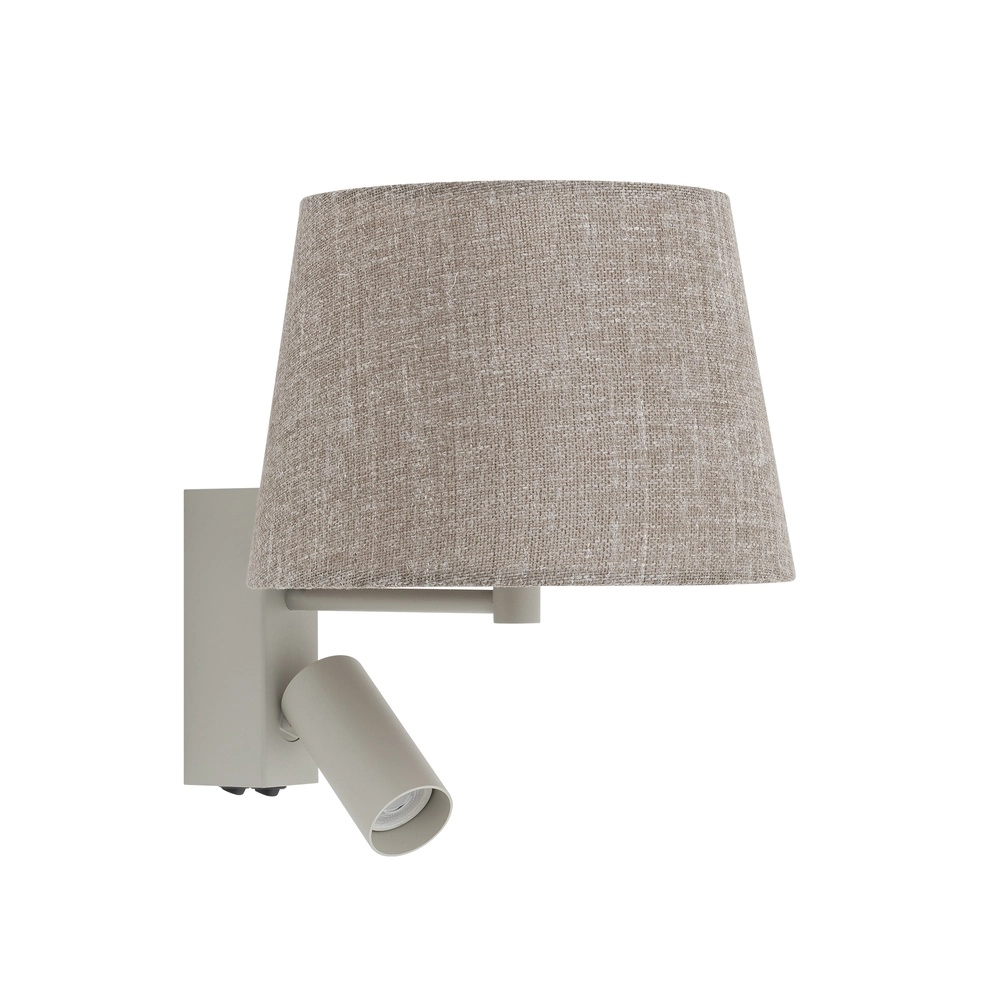 Wandlamp zand bruin Tutoia met schemerlampkap