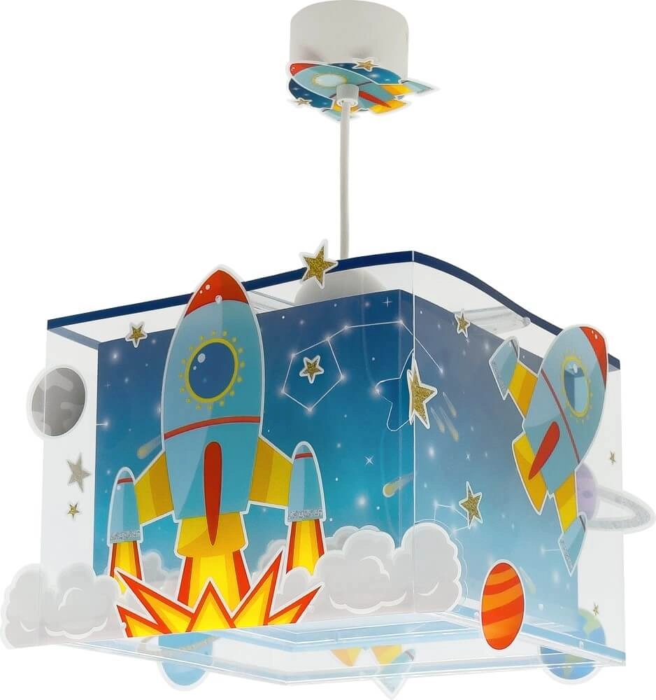 Hanglampje Rocket blauw met wit Hanglampje Rocket blauw met wit