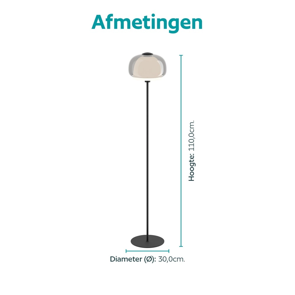 Design vloerlamp Belomontejo zwart Eglo 9008606406746
