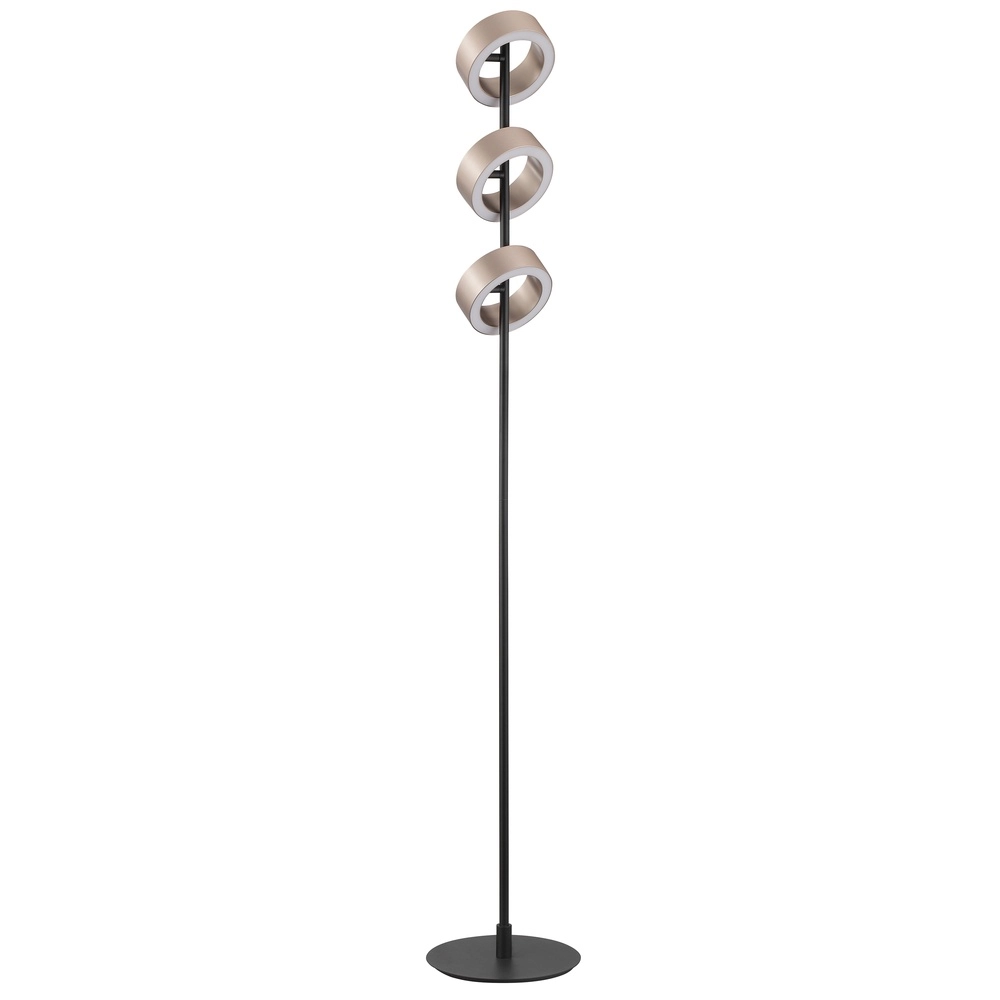 Design vloerlamp Axion zwart met bruin Brilliant 4004353477171