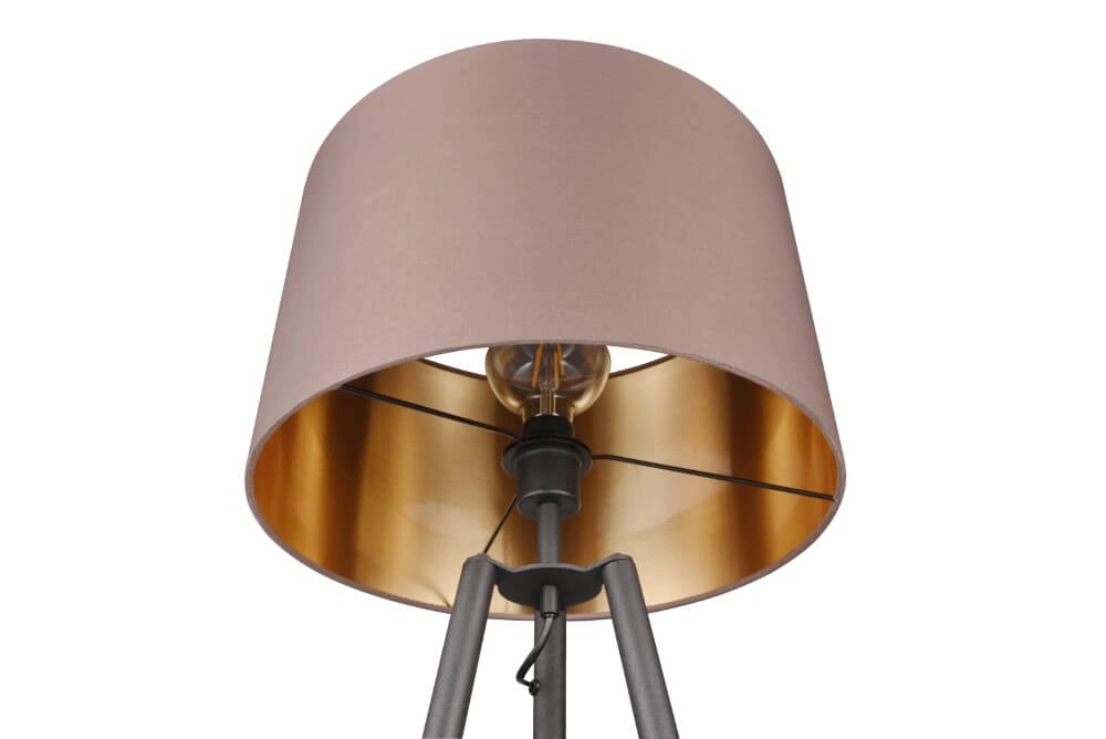 Staande vloerlamp Colette zwart met taupe kap Trio 4017807574548