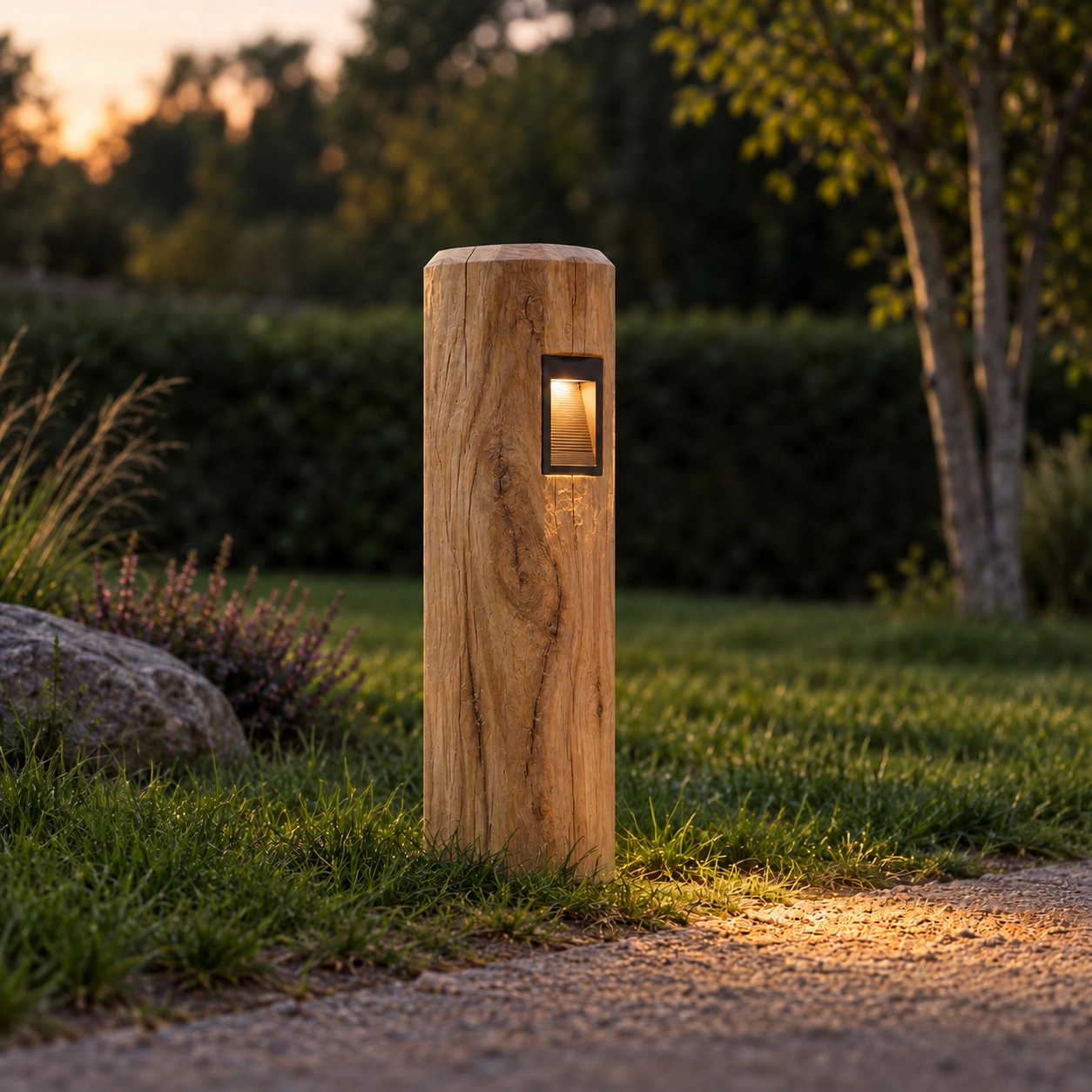 Houten padverlichting Piatto Kastanje - 65cm - 2700K