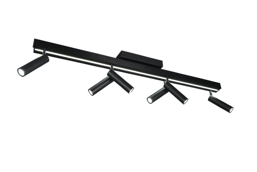 6-lichts led spot Zeno zwart Trio 4017807627312