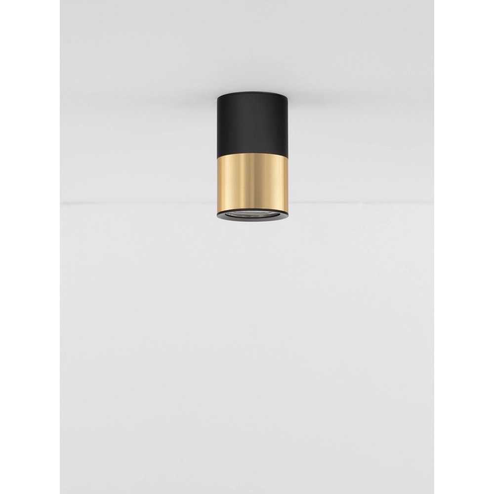 Plafondspot Picto 10cm zwart met goud Lyora 5212017430359