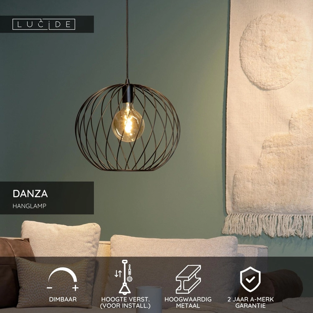 Hanglamp Danza Ø 40cm zwart Lucide 5411212211538