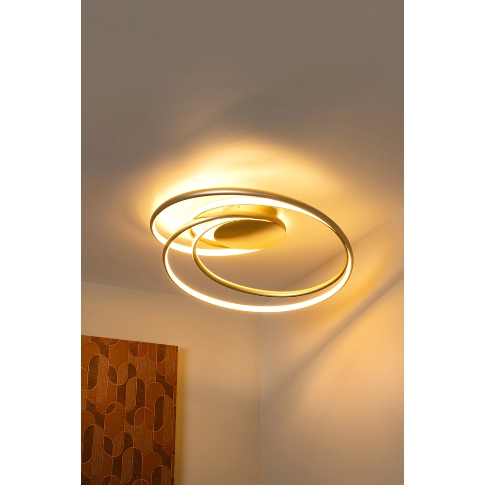 Design plafondlamp Sardana krul goud Premium by Lucide 5411212520906