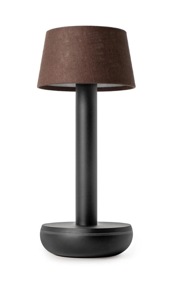 Oplaadbare tafellamp Two Black Brown linnen Oplaadbare tafellamp Two Black Brown linnen