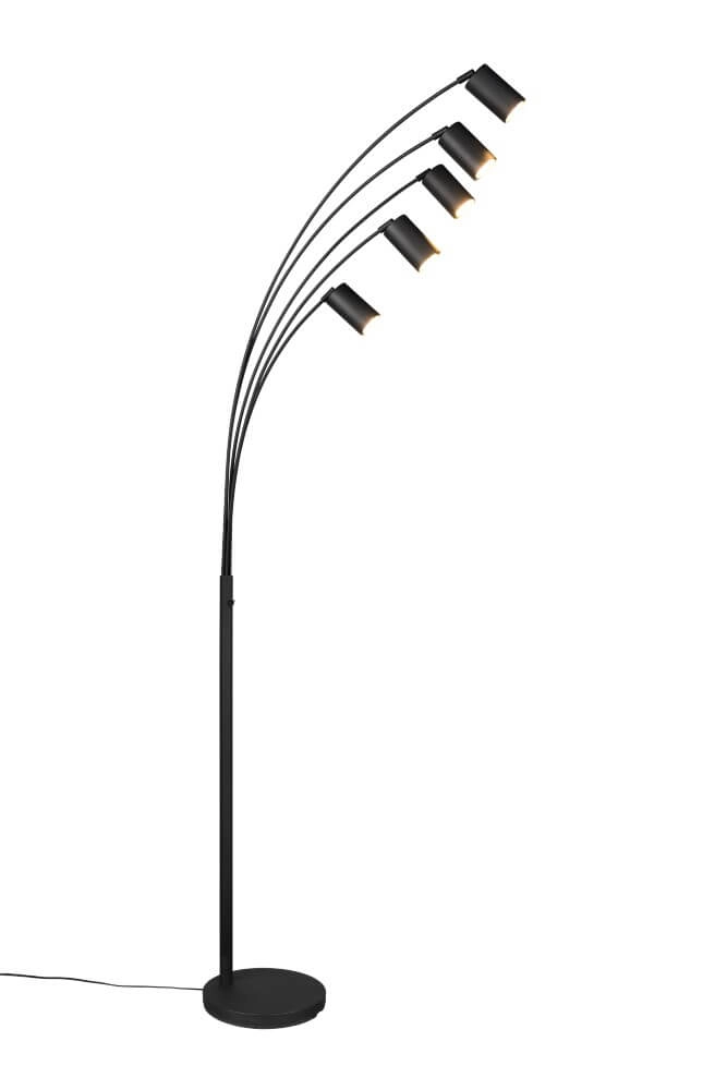 5-lichts vloerlamp Marley Zwart