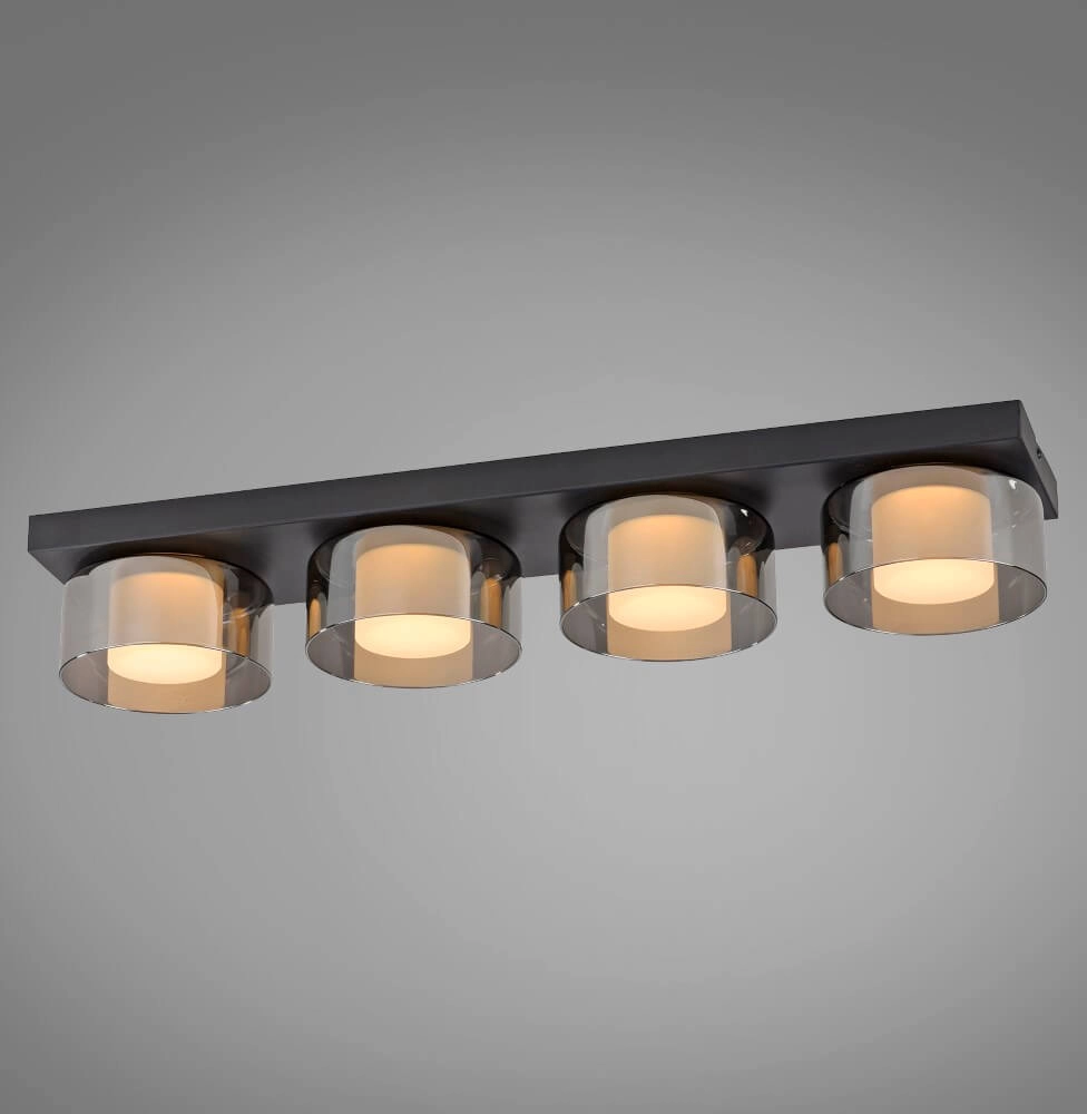 Zwarte plafondlamp Rika 4-lichts zwart Paul Neuhaus 4012248385029