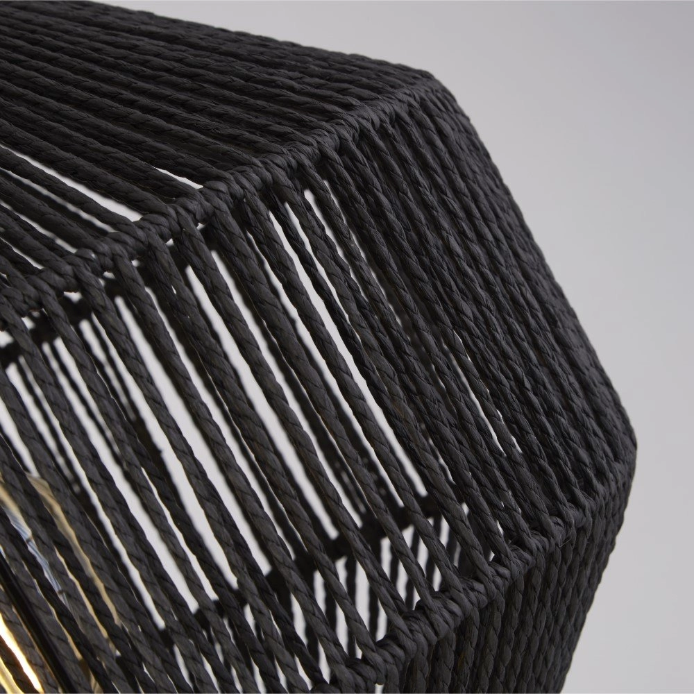 Zwarte schemerlamp Wicker Searchlight 5053423171586