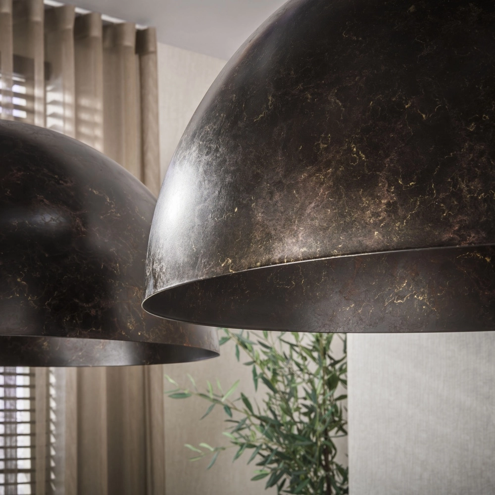 Industriële hanglamp Dome 2x Ø 60cm - urban bruin Lyora 8716803512573