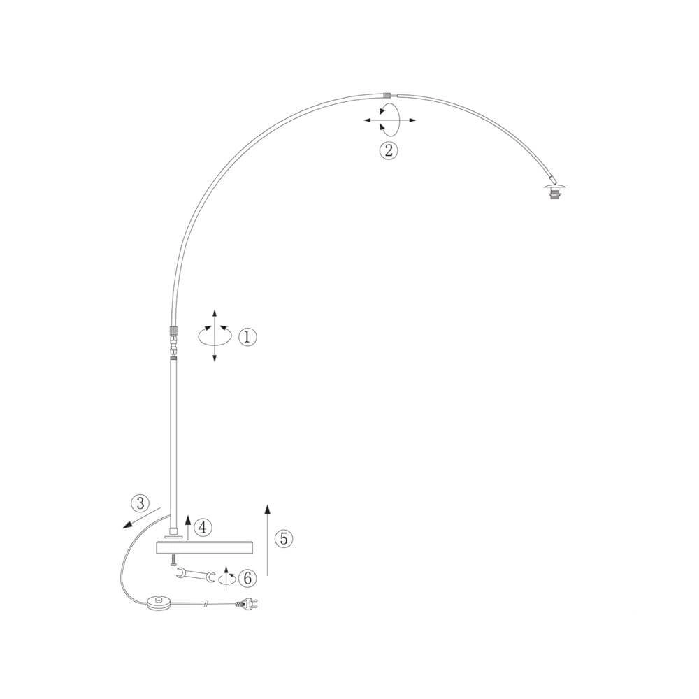 Booglamp Sparkled Light metaal met zwarte kap Steinhauer 8712746175516