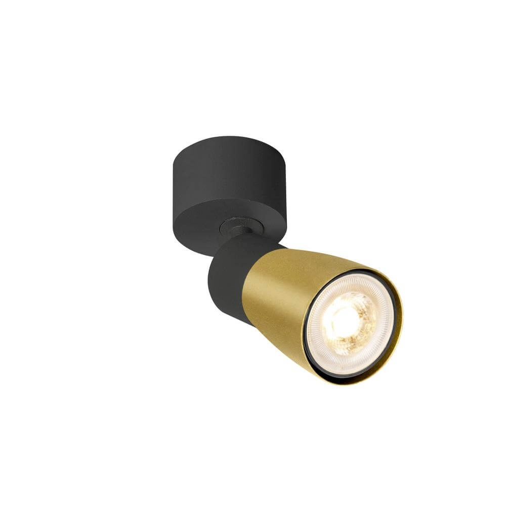 Opbouwspot Puri 2.0 Dome zwart-goud enkel Opbouwspot Puri 2.0 Dome zwart-goud enkel